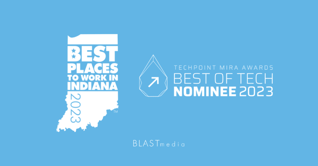 Indiana Chamber of Commerce and TechPoint Mira Award logos for Best Places to Work